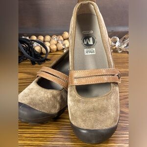 Merrell Tan and Brown Mary Jane Flats